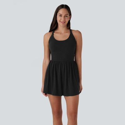 Halara Backless Twisted Side Pocket 2-In-1 Resort Romper-Easy Peezy Edition #Outdoorfun