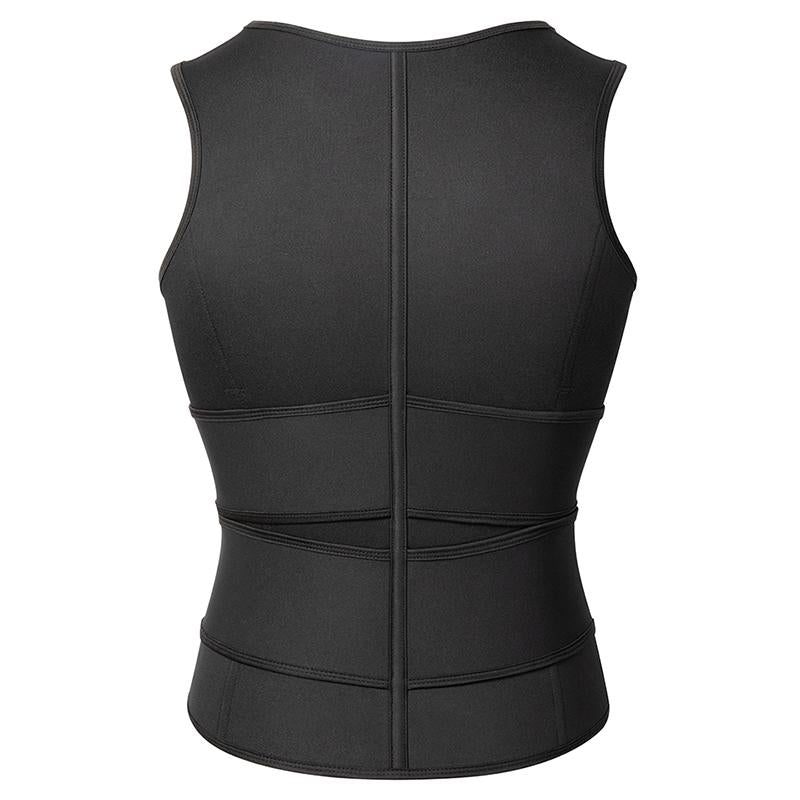 Sauna Vest, Double Belt Sauna Vest Waist Trainer, Men Body Shaping Waist Trainer Gym Fitness Breathable Sweat Abdominal Shaping Tank Top Compression Garment Work Out Exercise