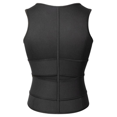 Sauna Vest, Double Belt Sauna Vest Waist Trainer, Men Body Shaping Waist Trainer Gym Fitness Breathable Sweat Abdominal Shaping Tank Top Compression Garment Work Out Exercise