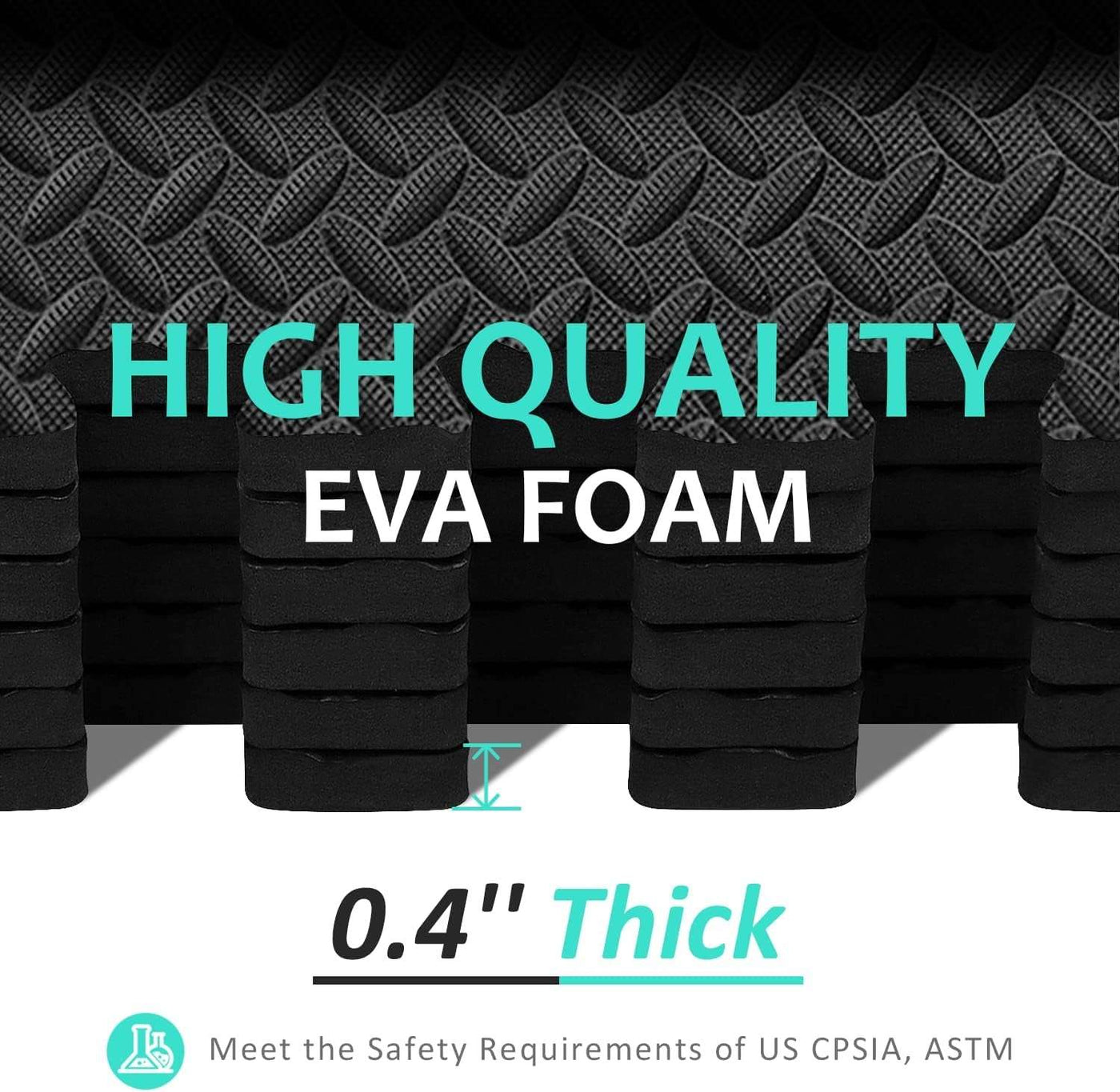 Puzzle Exercise Mat with 12/24/48 Tiles Interlocking Foam Gym Mats, 24'' X 24'' EVA Foam Floor Tiles, Protective Flooring Mats for Gym Equipment