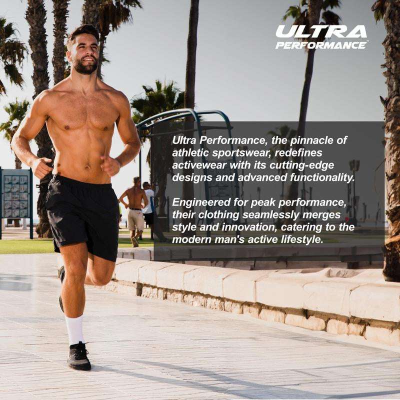 Ultra Performance Mens 5 Pack Athletic Running Shorts, Basketball Gym Workout Shorts for Men with Zippered Pockets