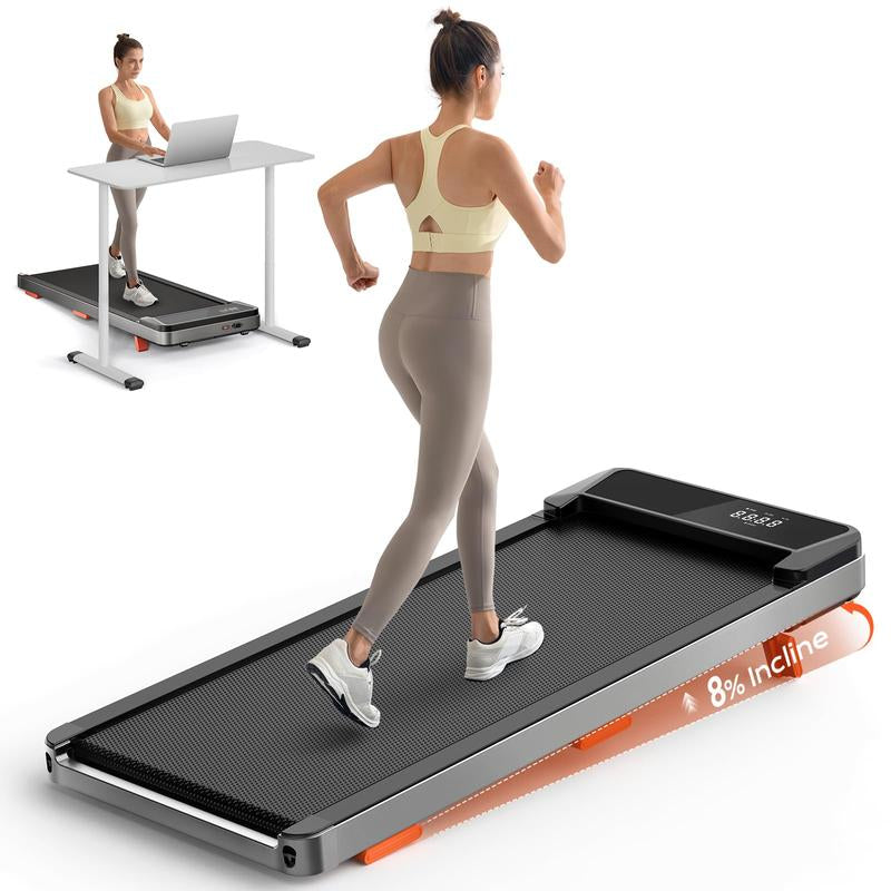 Walking Pad,Treadmill with Incline for Home Office, 2.5HP Portable under Desk Treadmill with 265 Lbs Capacity,Remote Control, Led Display