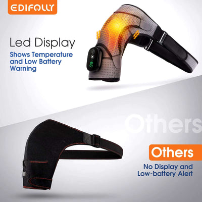 Electric Heating Shoulder Massager Vibration Massage Shoulder Brace Support Belt Rechargeable Warmer Knee Relief 3 Gear Belt Pad