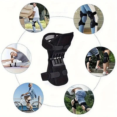 Knee Support Brace with 4 Springs, Knee Brace for Men & Women, Leg Protector, Universal Sports Knee Pads for Running Jogging Cycling