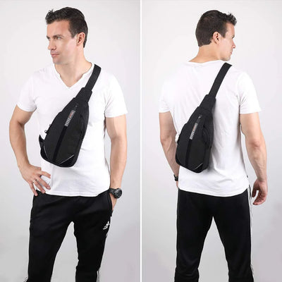 Anti-Theft Sling Crossbody Bag Sling Bag Travel Hiking Men Women-Black