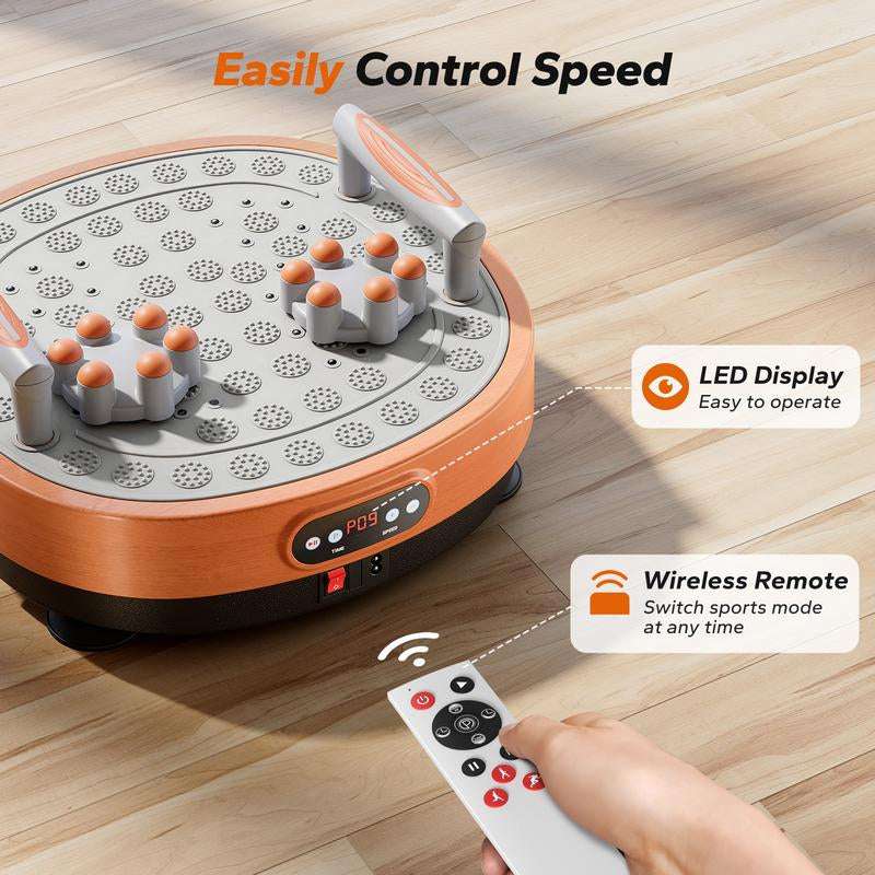 MERACH round Model Vibration Plate Exercise Machine with Massage, Lymphatic Drainage Machine, Whole Body Workout for Fitness, Gifts