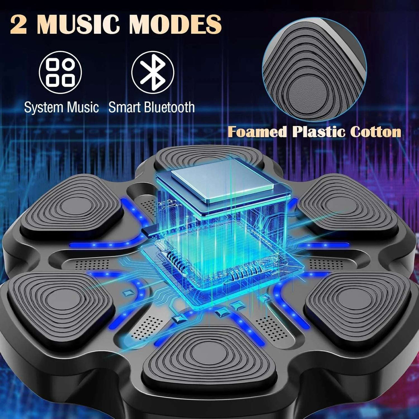 Smart Electronic Music Boxing Machine, Wall Mounted Boxing Training Punching Equipment, Smart Boxing Target Machine with Boxing Gloves for Home, Indoor and Gym Use, Black