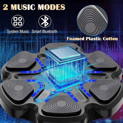 Smart Electronic Music Boxing Machine, Wall Mounted Boxing Training Punching Equipment, Smart Boxing Target Machine with Boxing Gloves for Home, Indoor and Gym Use, Black