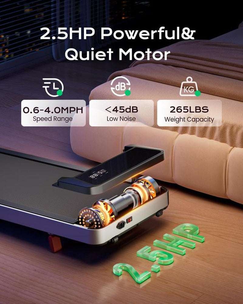 Walking Pad,Treadmill with Incline for Home Office, 2.5HP Portable under Desk Treadmill with 265 Lbs Capacity,Remote Control, Led Display