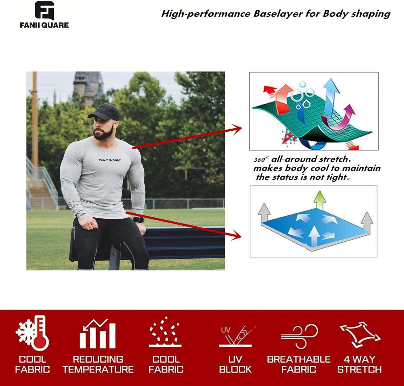 Men's Slim Fit Long Sleeve Dry-Fit Compression Gym Shirt for Ultimate Performance