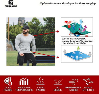 Men's Slim Fit Long Sleeve Dry-Fit Compression Gym Shirt for Ultimate Performance