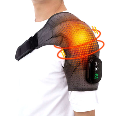 Electric Heating Shoulder Massager Vibration Massage Shoulder Brace Support Belt Rechargeable Warmer Knee Relief 3 Gear Belt Pad