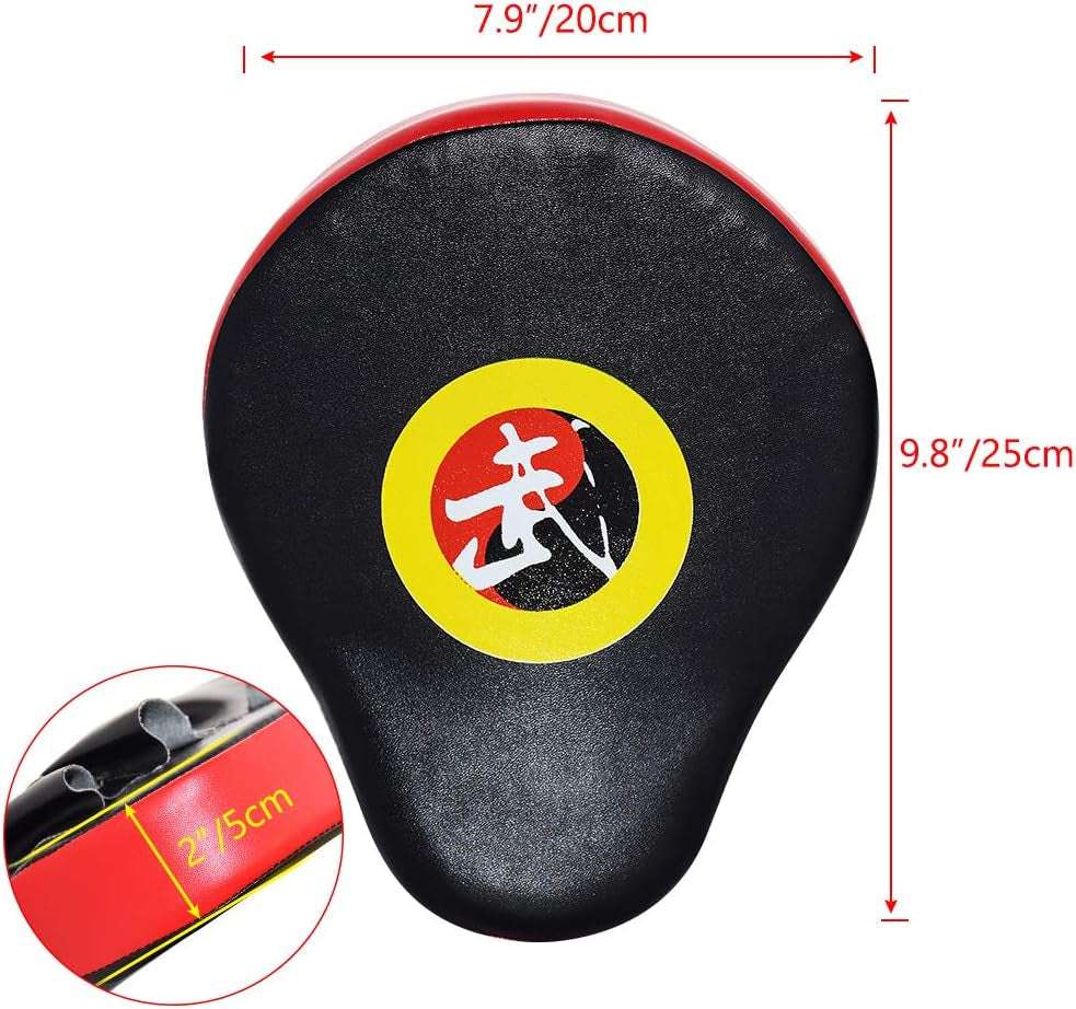 2PCS Curved Punching Mitts Boxing Pads Hand Target Gloves Training Focus Pads for Kickboxing Muay Thai MMA Martial Art UFC for Kids, Men & Women