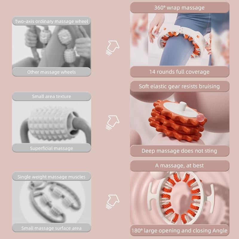 Soulyis Cellulite Manual Push-Pull Roller - Thigh, Calf, Waist Push-Pull Tool - Deep Tissue Pain Relief, Body Sculpting, Anti-Inflammation and Fast Recovery, Pilates Equipment