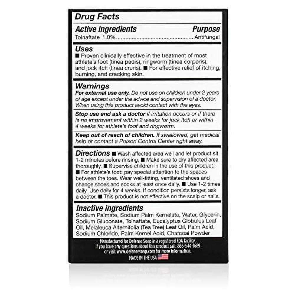 Defense Antifungal Bar Soap | Jock Itch, Ringworm, Athlete'S Foot, Skin Fungus | Medicated anti Fungal Treatment (One Bar with Snap-Tight Case)