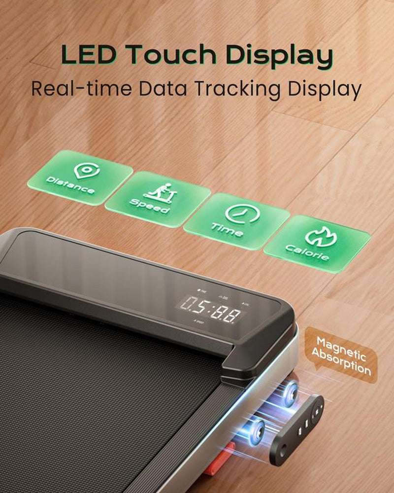 Walking Pad,Treadmill with Incline for Home Office, 2.5HP Portable under Desk Treadmill with 265 Lbs Capacity,Remote Control, Led Display