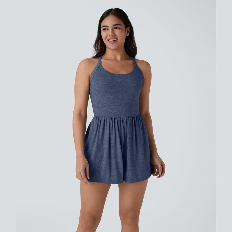 Halara Backless Twisted Side Pocket 2-In-1 Resort Romper-Easy Peezy Edition #Outdoorfun
