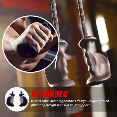 Fitness Biceps Triceps Rope Pull down Grip Handles Muscle Gym Rope Pulley Cable Machine Attachment Back Pulls Pulley Accessories