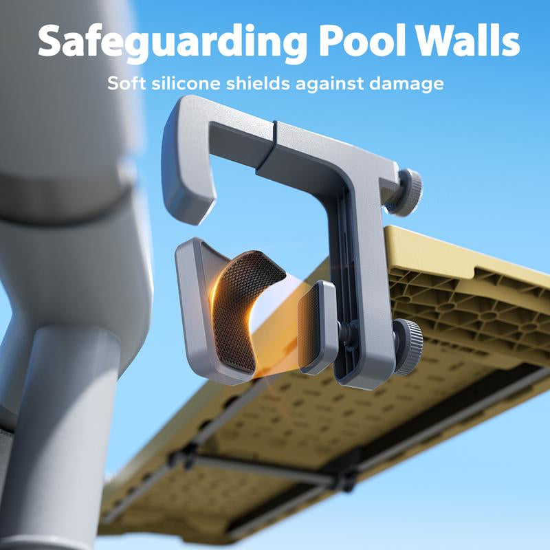 Poolside Bar, Swim up Bar Exclusively for Above-Ground【Round & Oval 】 Pools. Patio Poolside Table Smart Fold Easy Maintenance, Weather Resistant Stable Tabletop